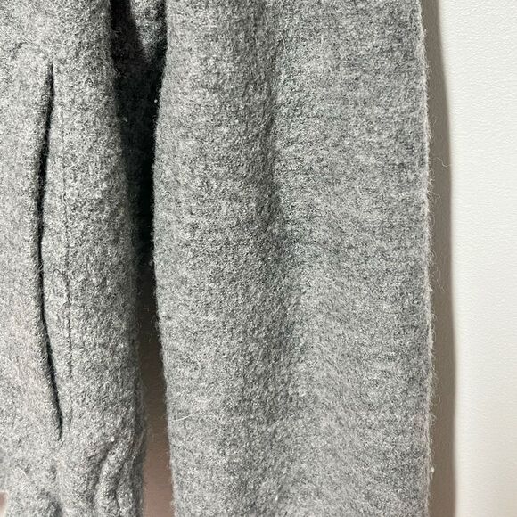 Free People Cinch Front Draped Hoodie Jacket Wool Grey Sweater Jacket Sz S - Picture 7 of 8